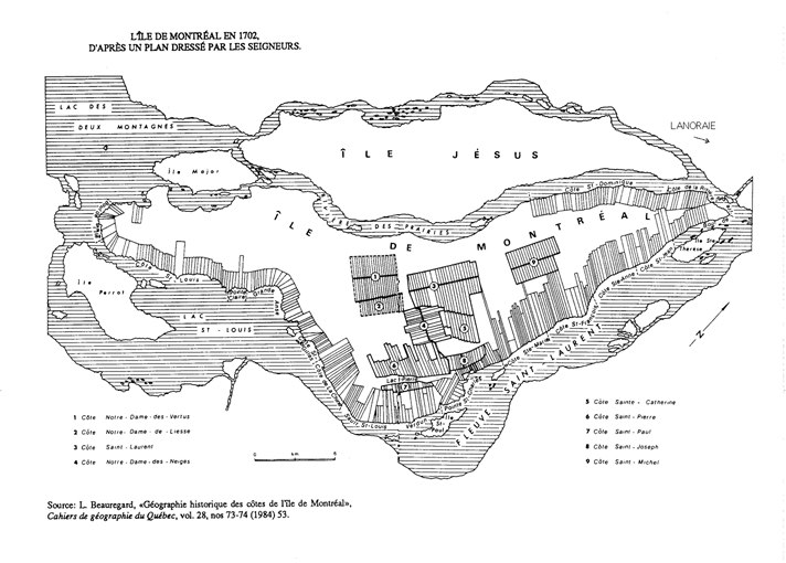 Map of Montreal Cotes